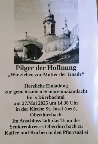Seniorenmaiandacht am 27. Mai 2025 um 14.30 Uhr